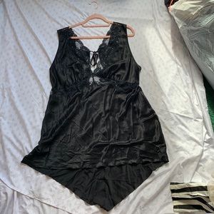 Nightgown, vintage style, lace, stain and sheer chemise.